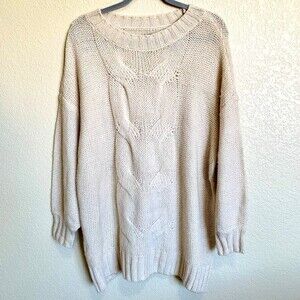 Aerie Cream sweater women  Pullover long sleeve knit sweater relax fit size M